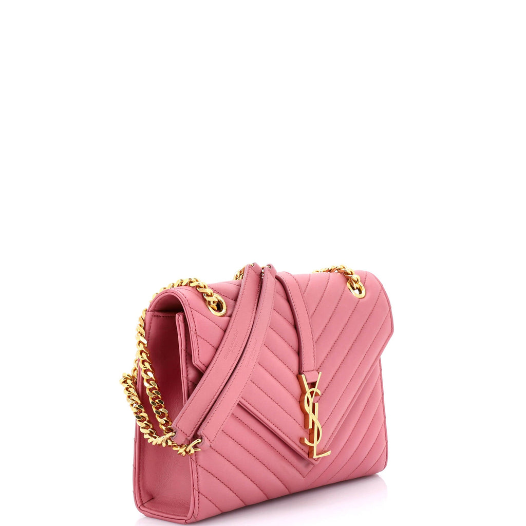 Classic Monogram Envelope Satchel Matelasse Chevron Leather Medium