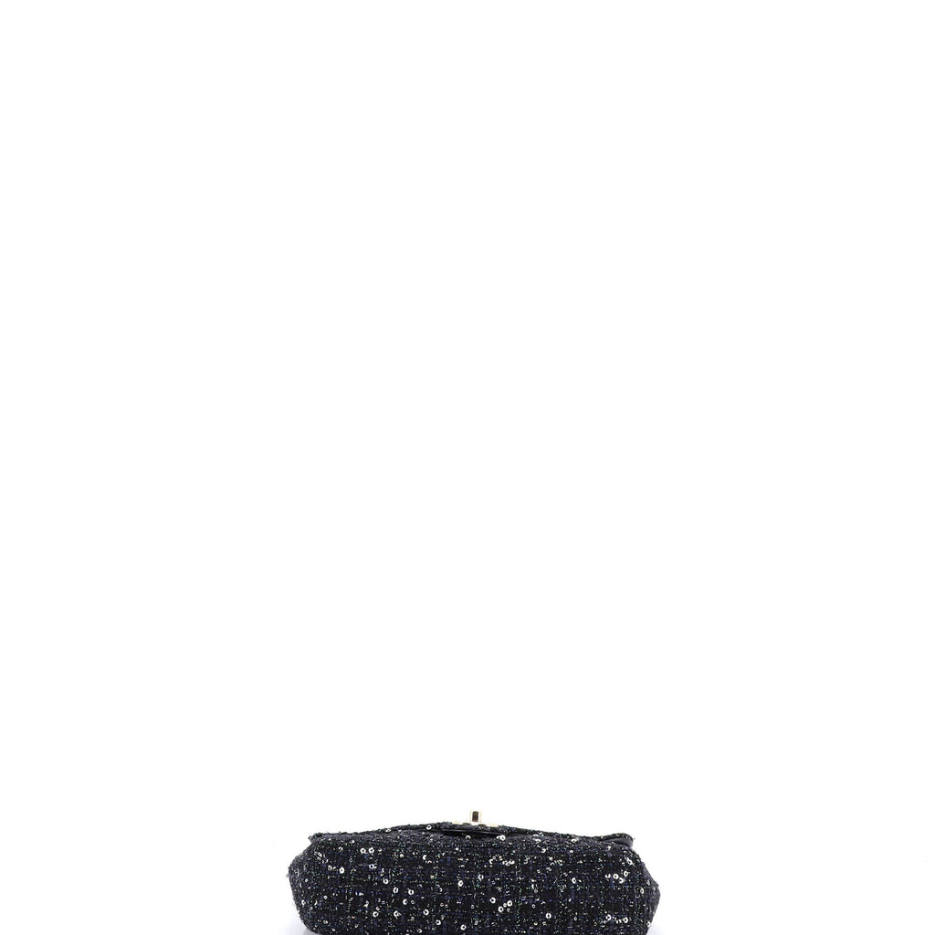 Pearl Handle Flap Bag Quilted Tweed Mini
