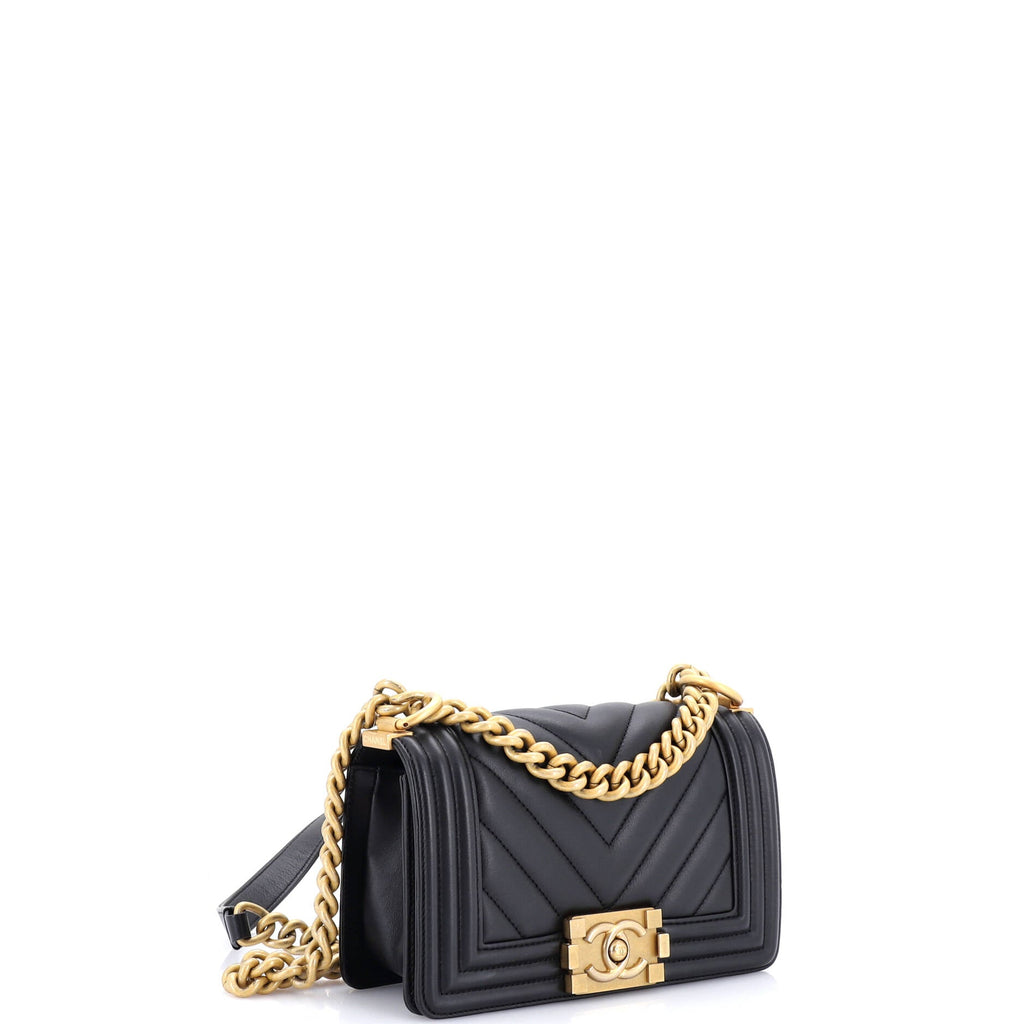 Boy Flap Bag Chevron Calfskin Small