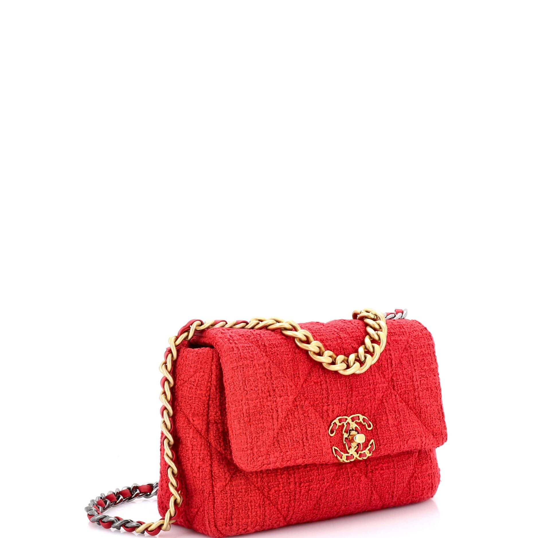 19 Flap Bag Quilted Tweed Medium