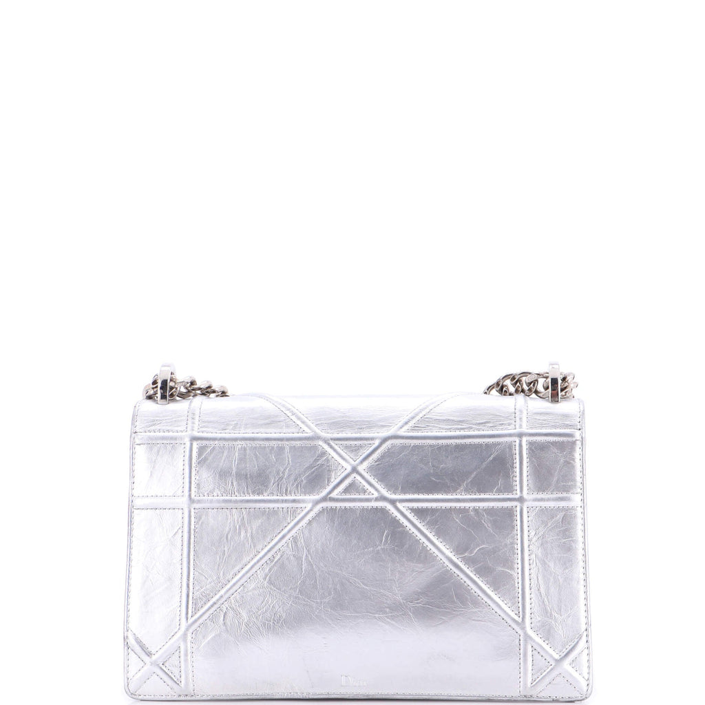 Diorama Clasp Flap Bag Crinkled Lambskin Medium