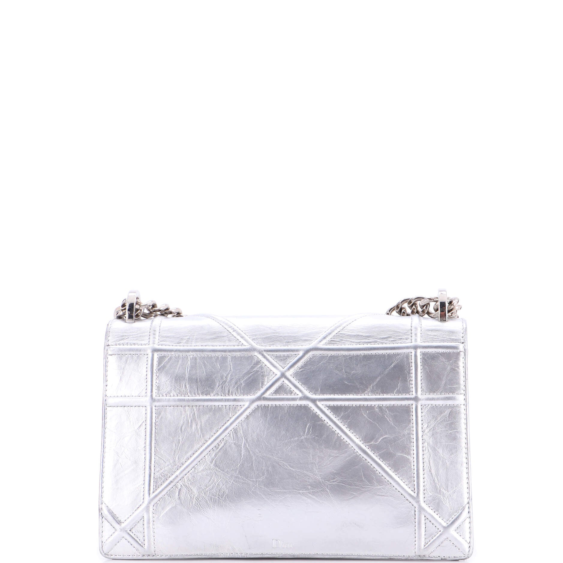 Diorama Clasp Flap Bag Crinkled Lambskin Medium