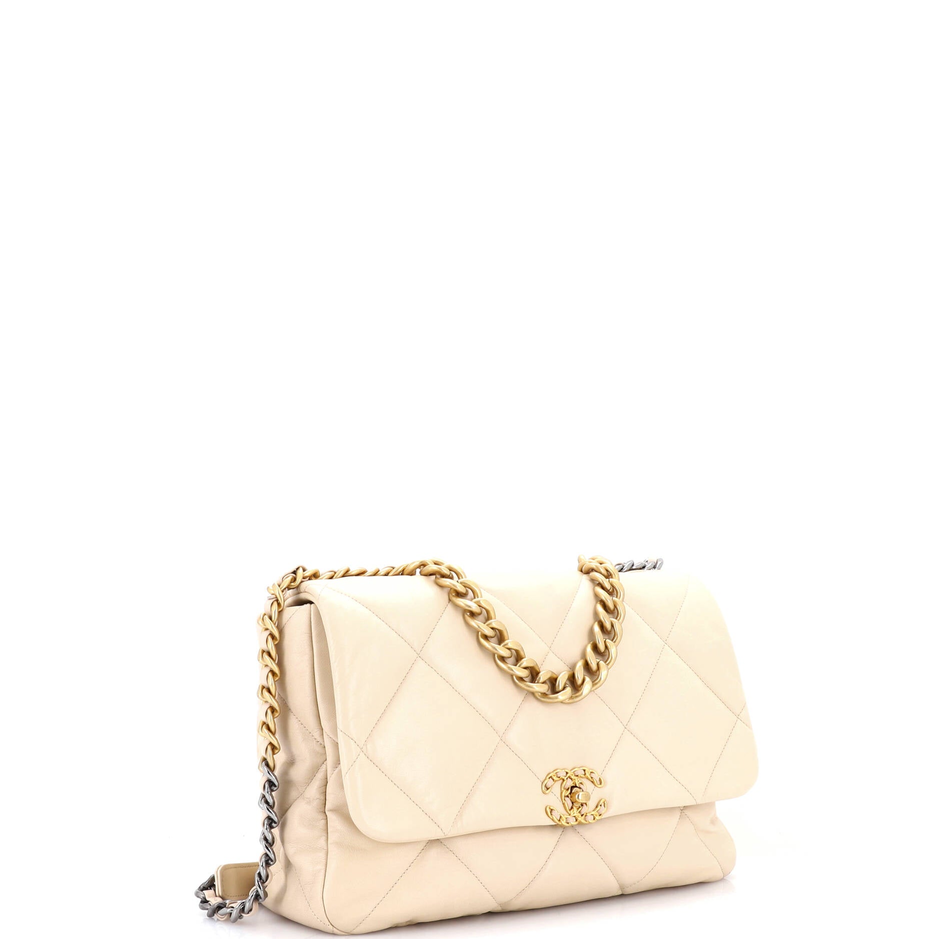 19 Flap Bag Quilted Leather Maxi