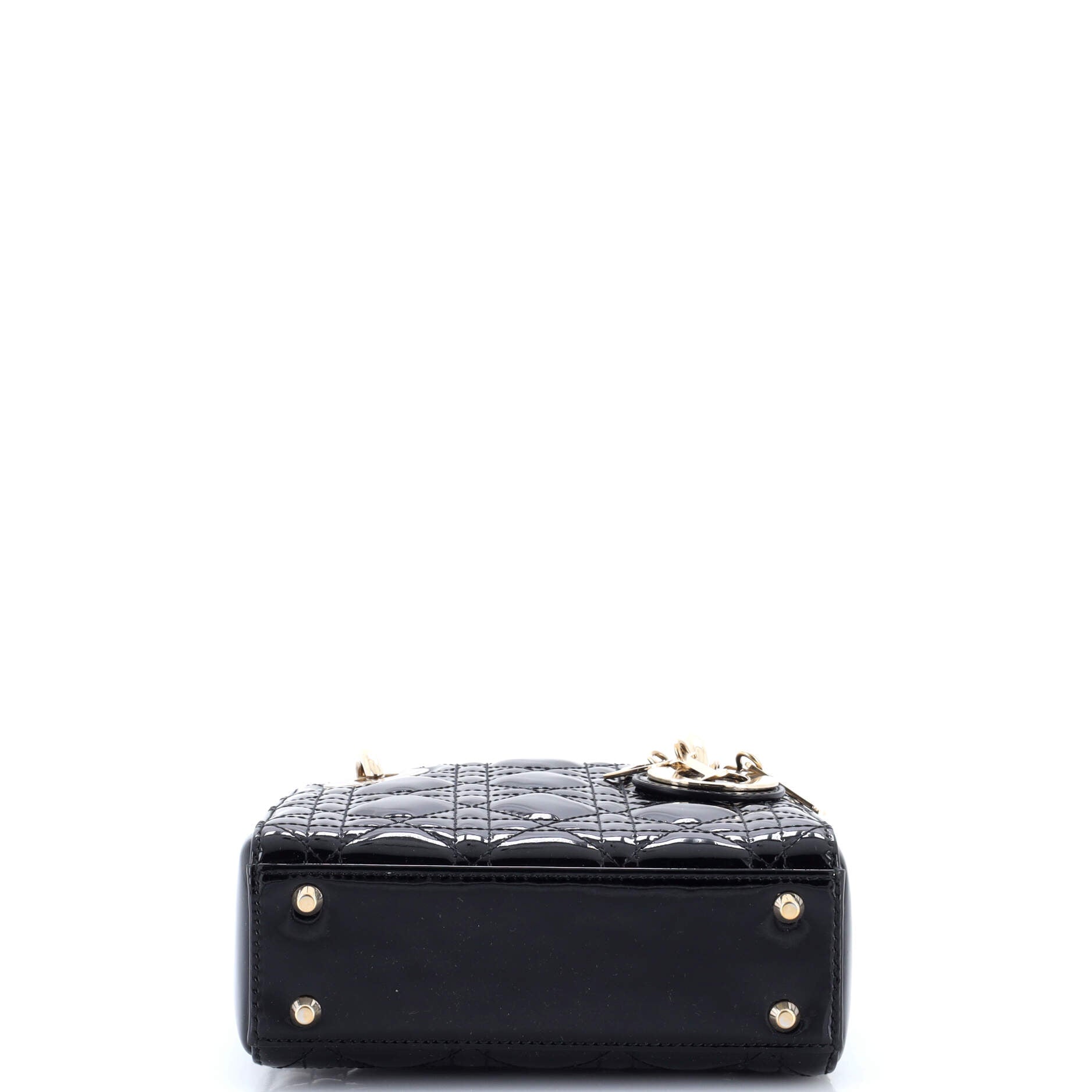 Lady Dior Chain Bag Cannage Quilt Patent Mini