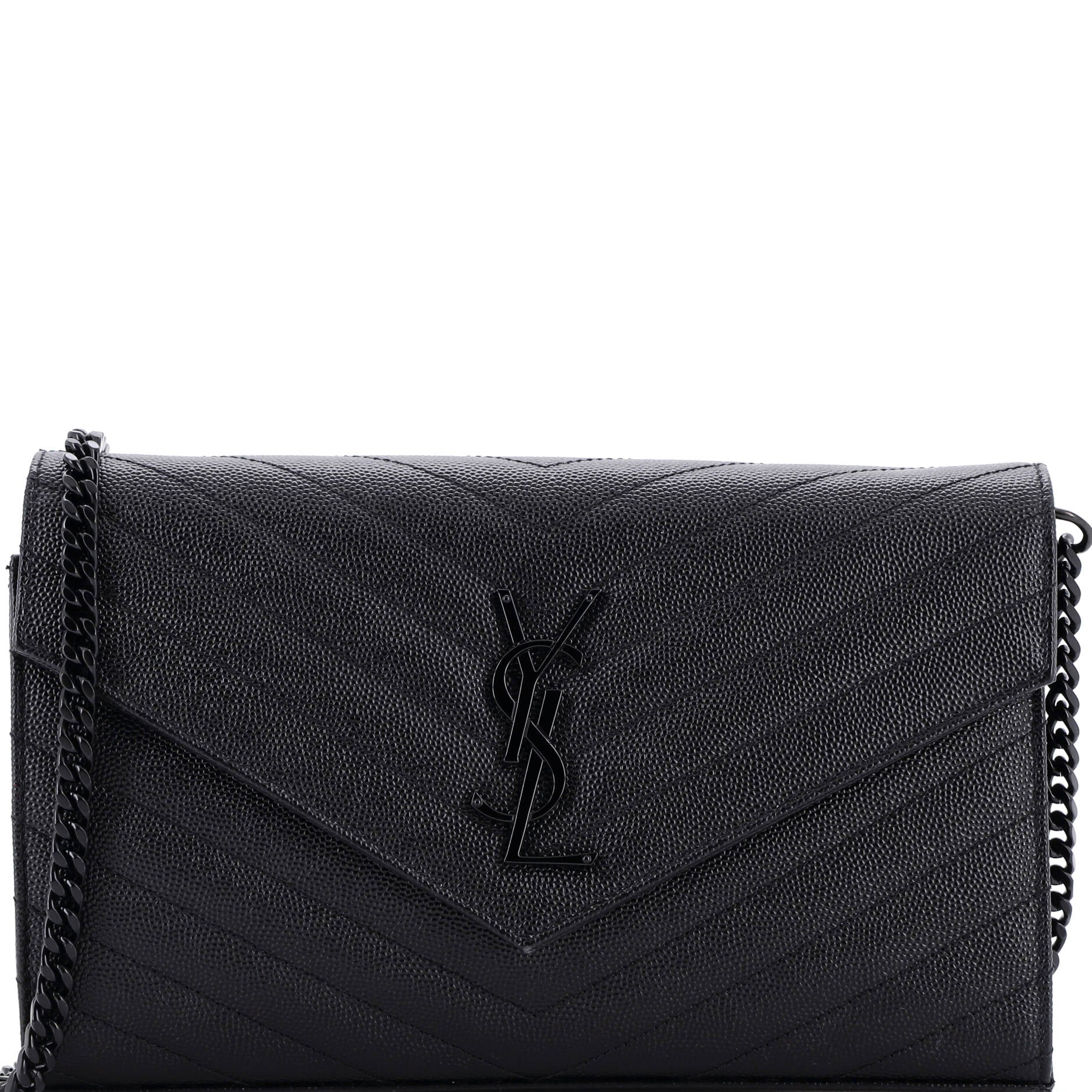 Classic Monogram Wallet on Chain Matelasse Chevron Leather Medium