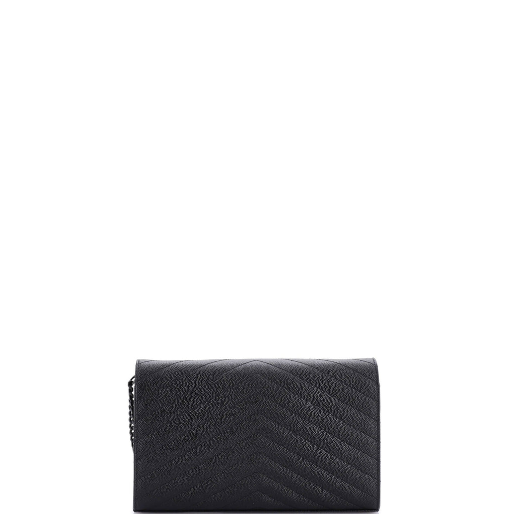 Classic Monogram Wallet on Chain Matelasse Chevron Leather Medium