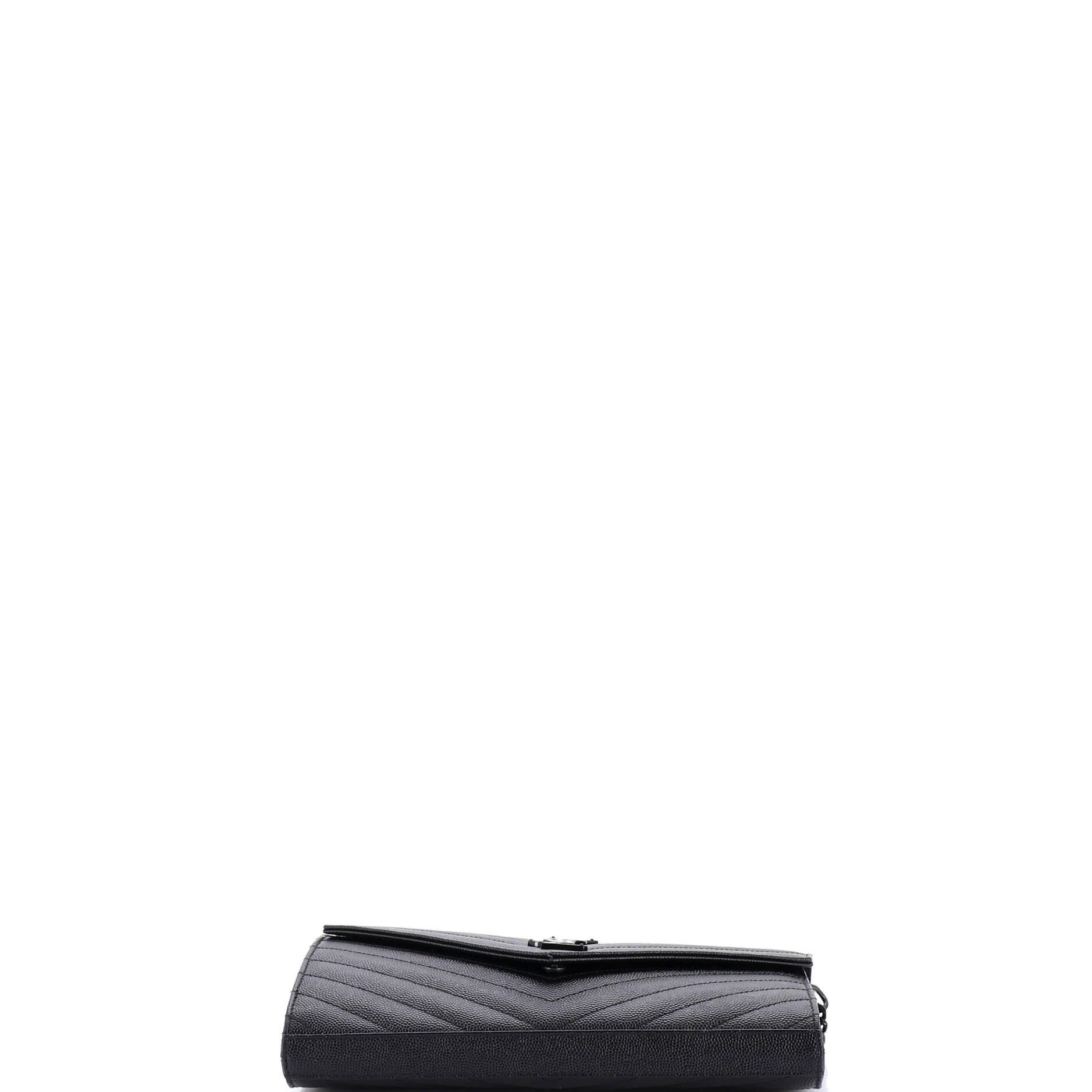 Classic Monogram Wallet on Chain Matelasse Chevron Leather Medium