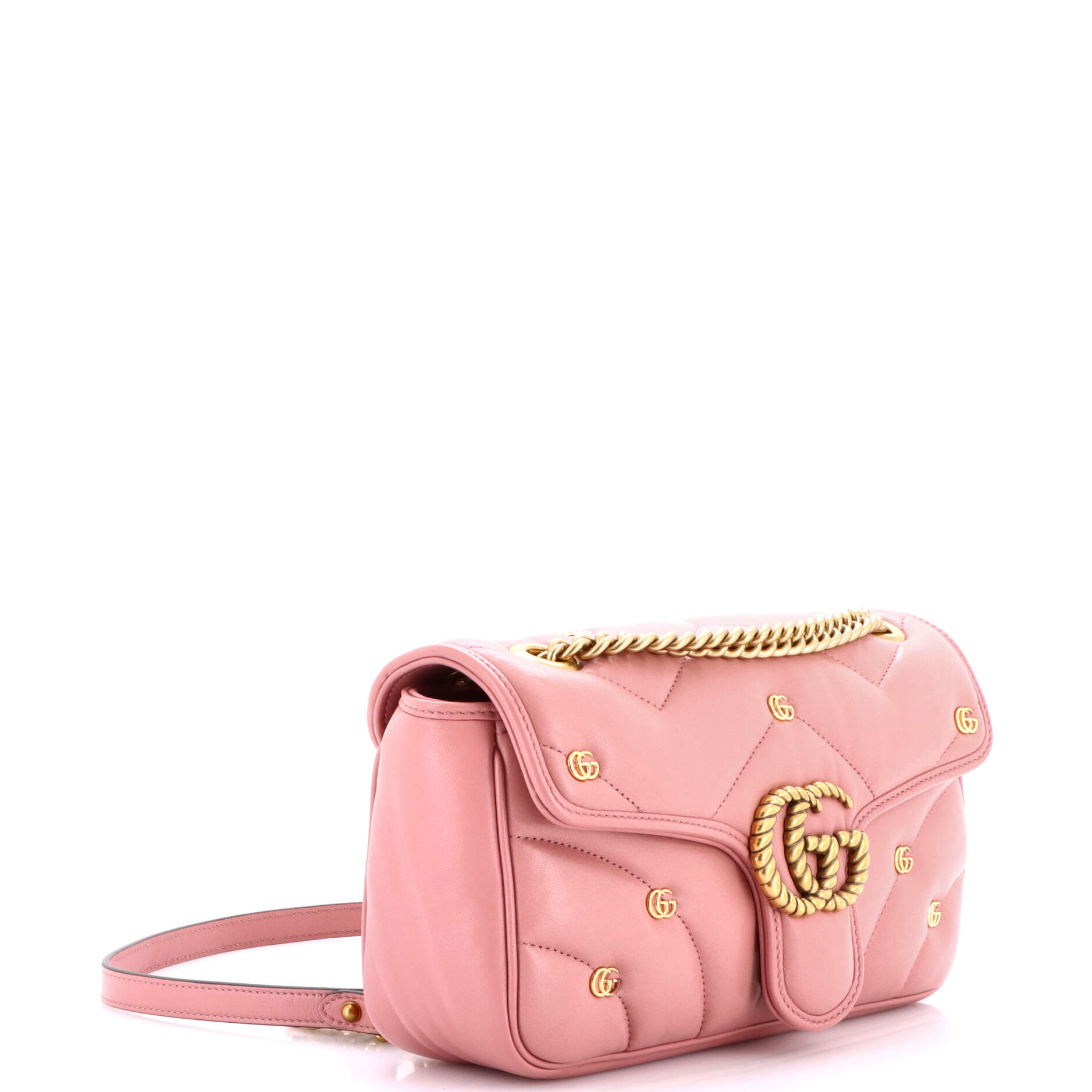GG Marmont Flap Bag GG Studded Matelasse Leather Small