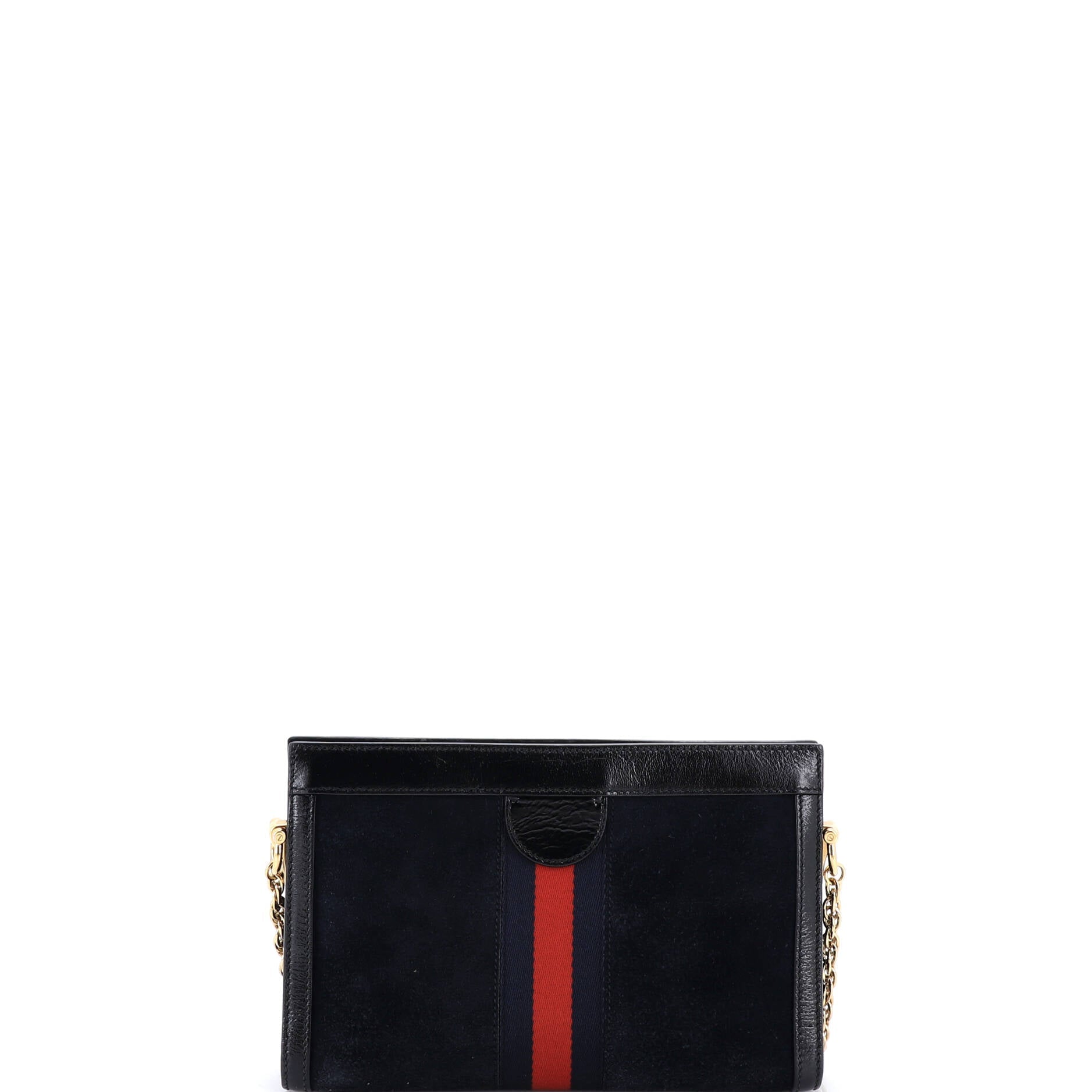 Ophidia Chain Shoulder Bag Embroidered Suede Small
