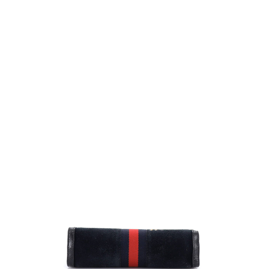 Ophidia Chain Shoulder Bag Embroidered Suede Small