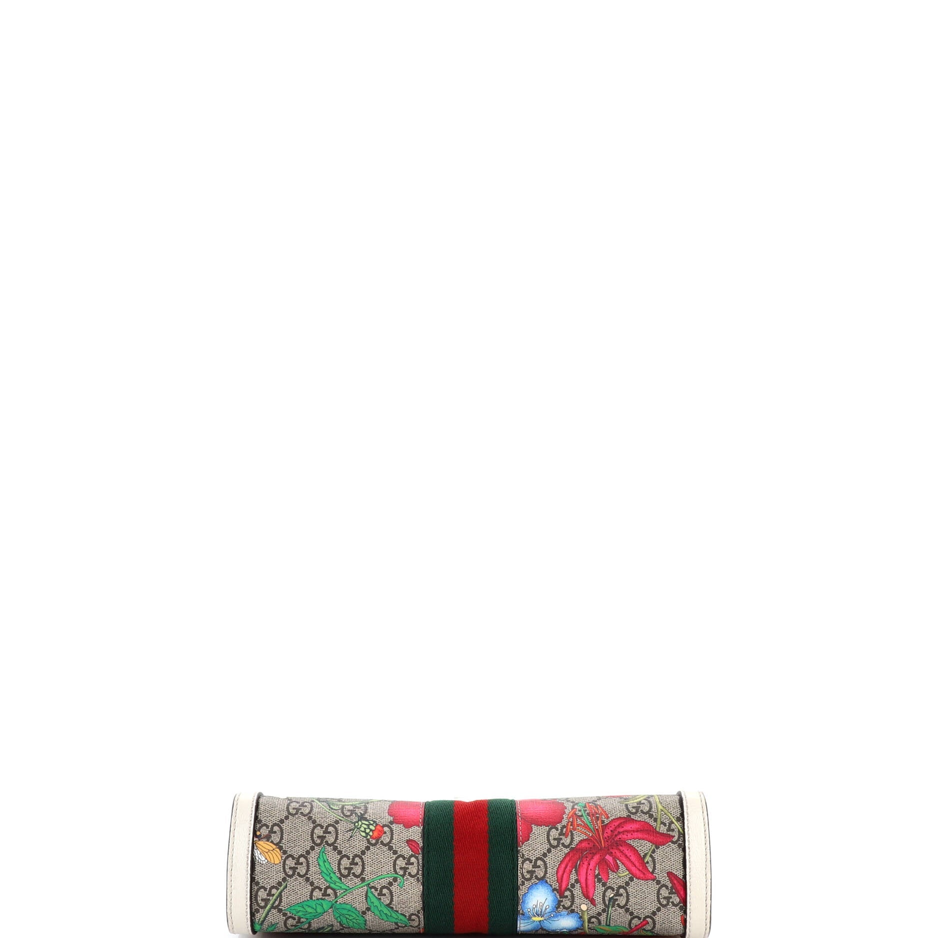 Ophidia Chain Shoulder Bag Flora GG Coated Canvas Small