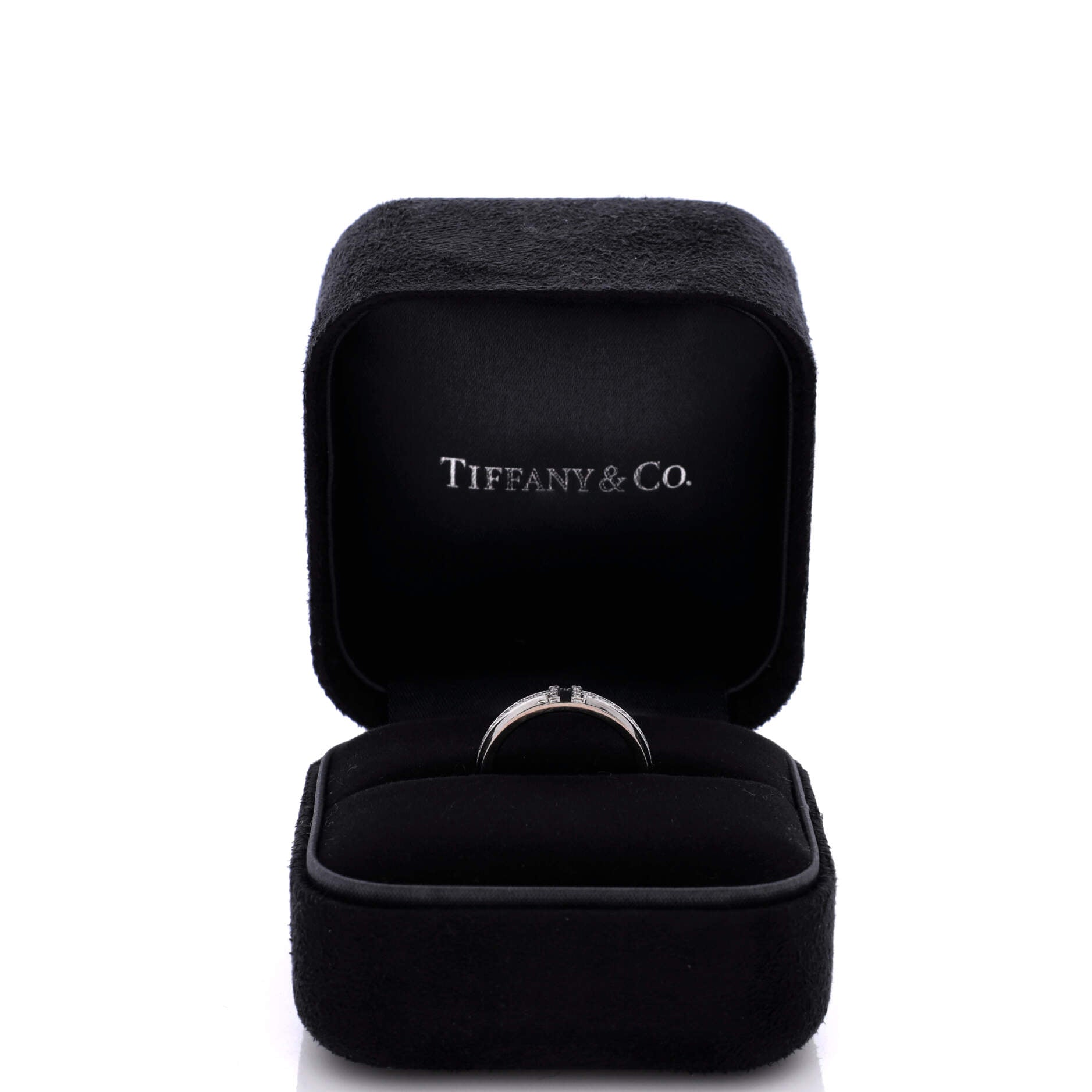 T Two Ring 18K White Gold and Diamonds Narrow