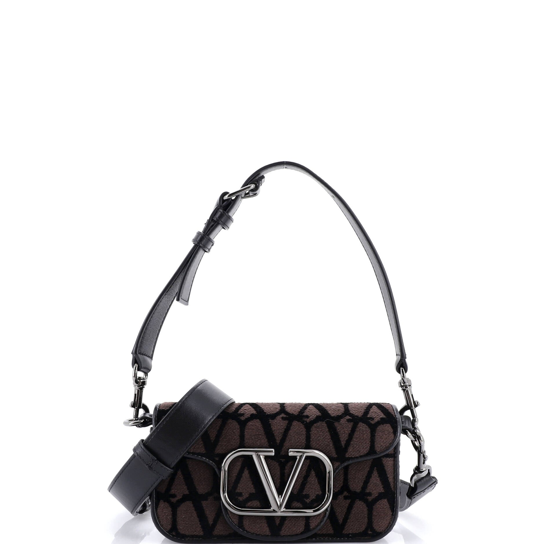 VLogo Loco Flap Shoulder Bag Toile Iconograph Fabric Small