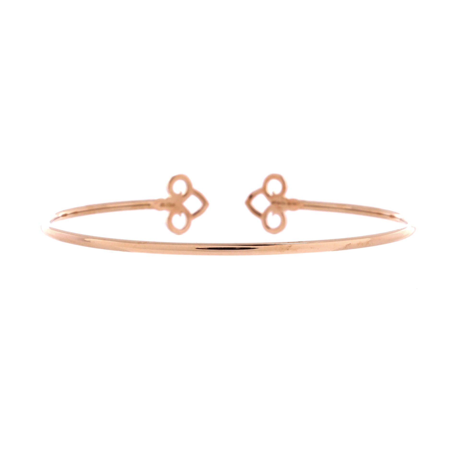 Fleur de Lis Wire Bracelet 18K Rose Gold with Diamonds