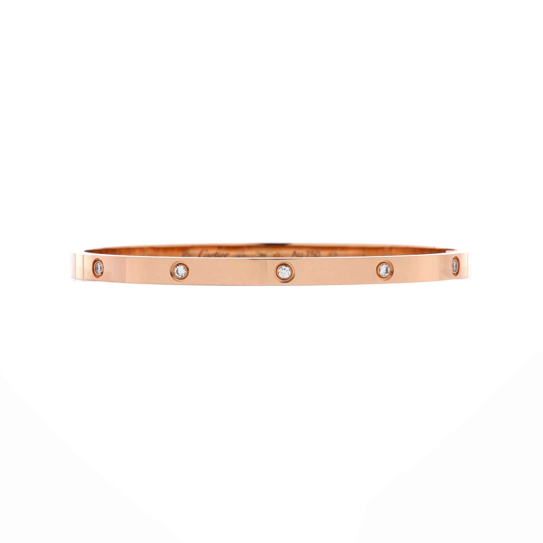 Love 10 Diamond Bracelet 18K Rose Gold with Diamonds Small 17
