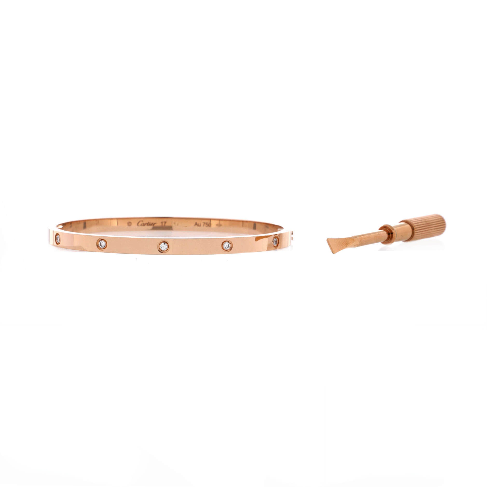 Love 10 Diamond Bracelet 18K Rose Gold with Diamonds Small 17