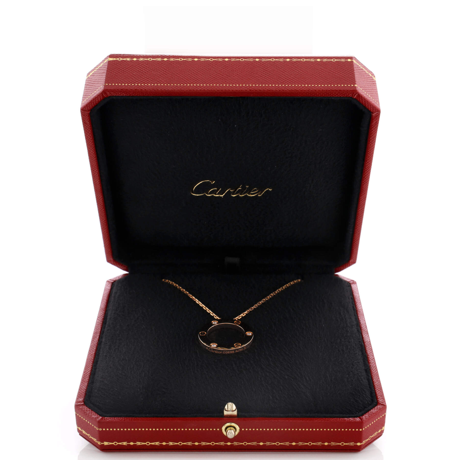 3 Diamonds Love Pendant Necklace 18K Rose Gold and Diamonds
