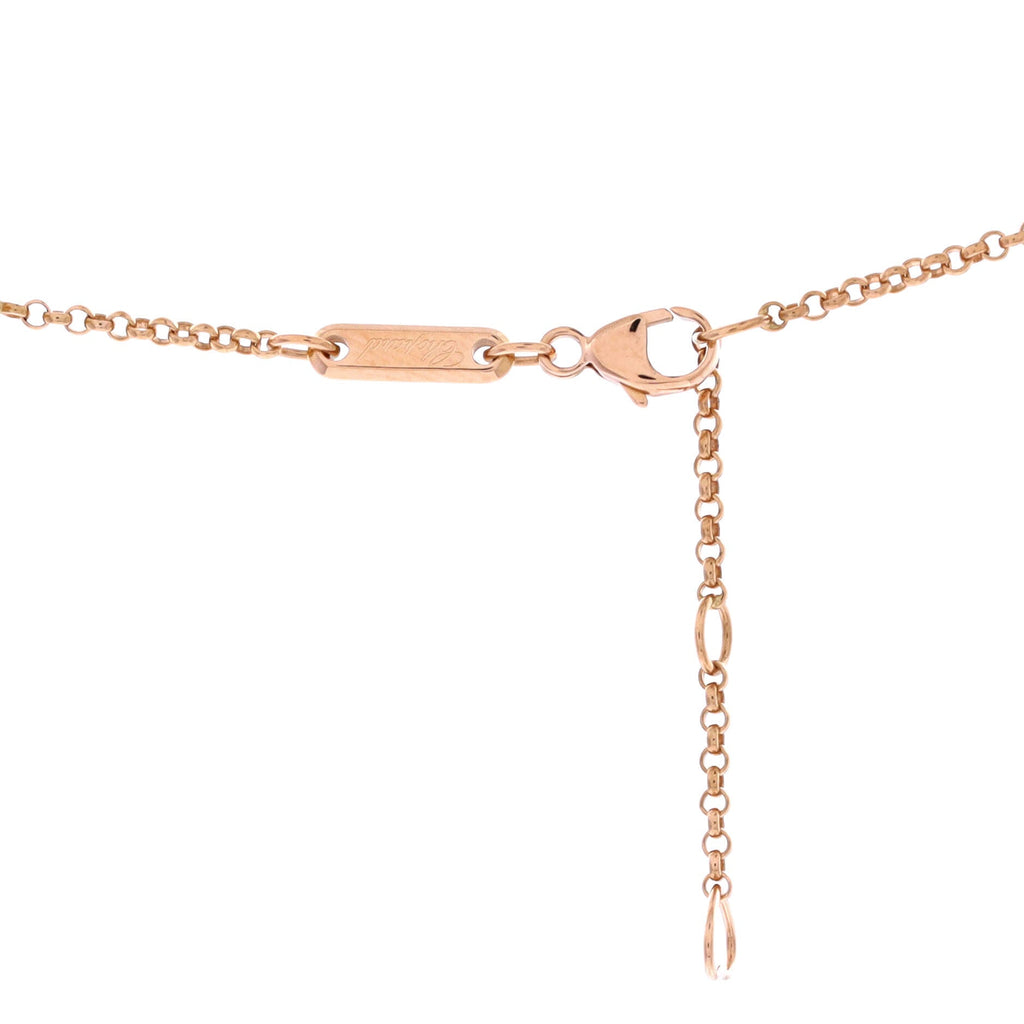 Happy Hearts Pendant Necklace 18K Rose Gold with Onyx and 1 Floating Diamond