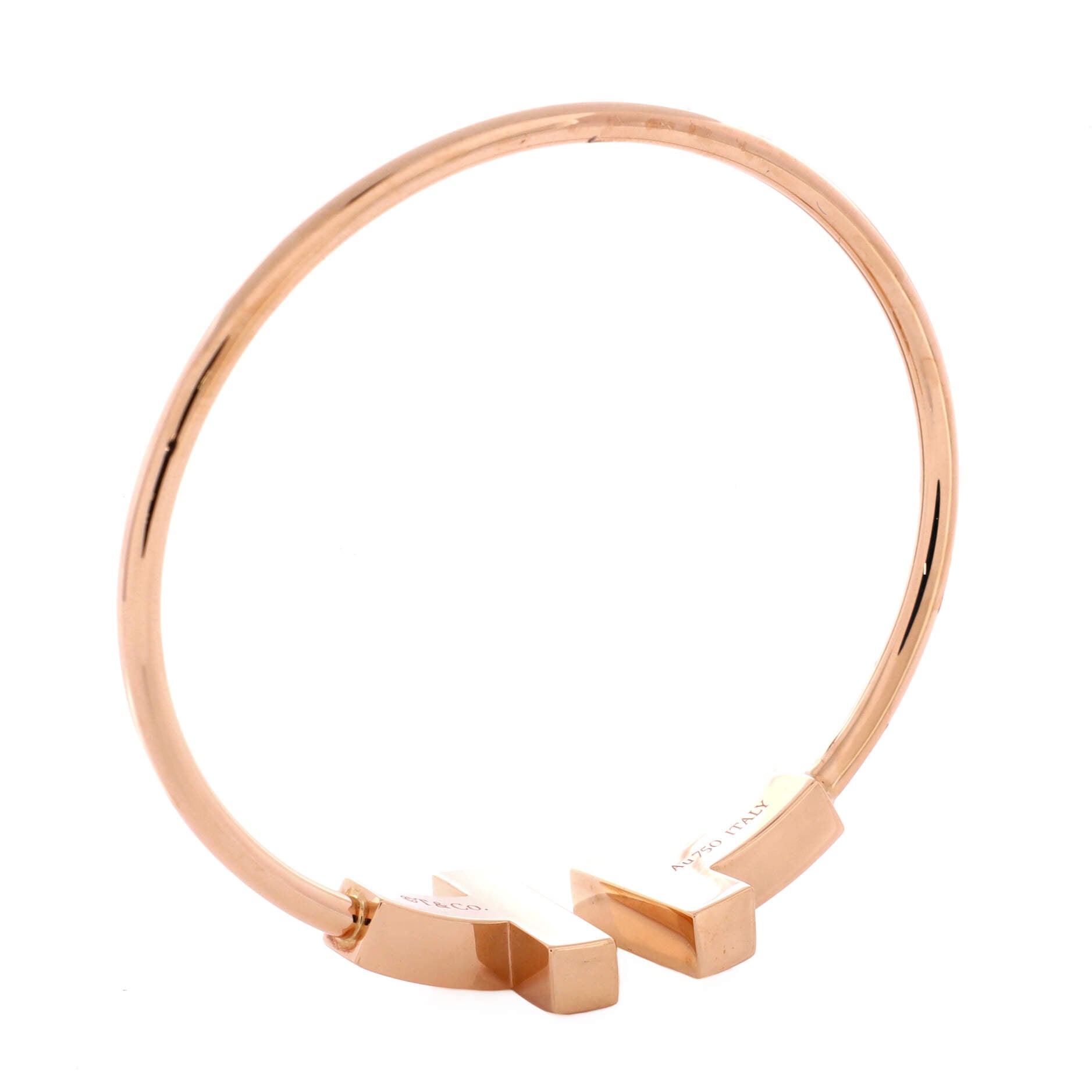 T Wire Bracelet 18K Rose Gold Wide