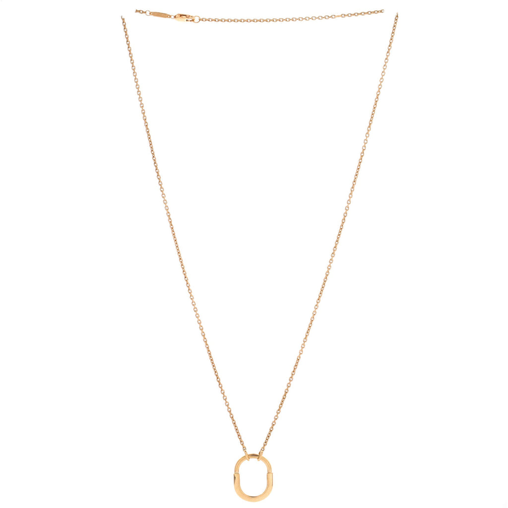 Lock Motif Pendant Necklace 18K Yellow Gold Small