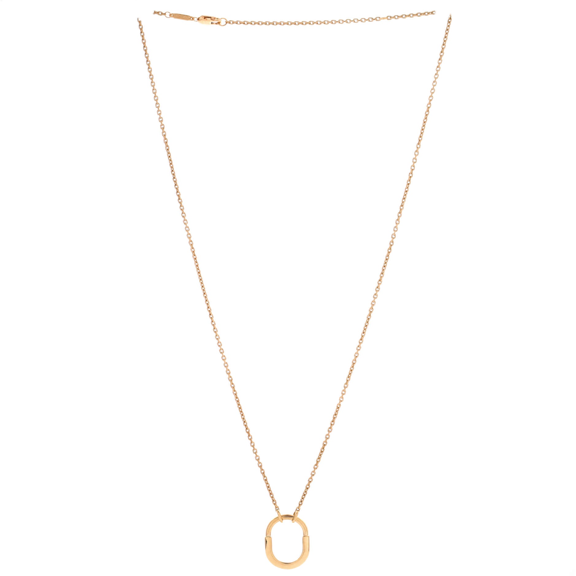 Lock Motif Pendant Necklace 18K Yellow Gold Small