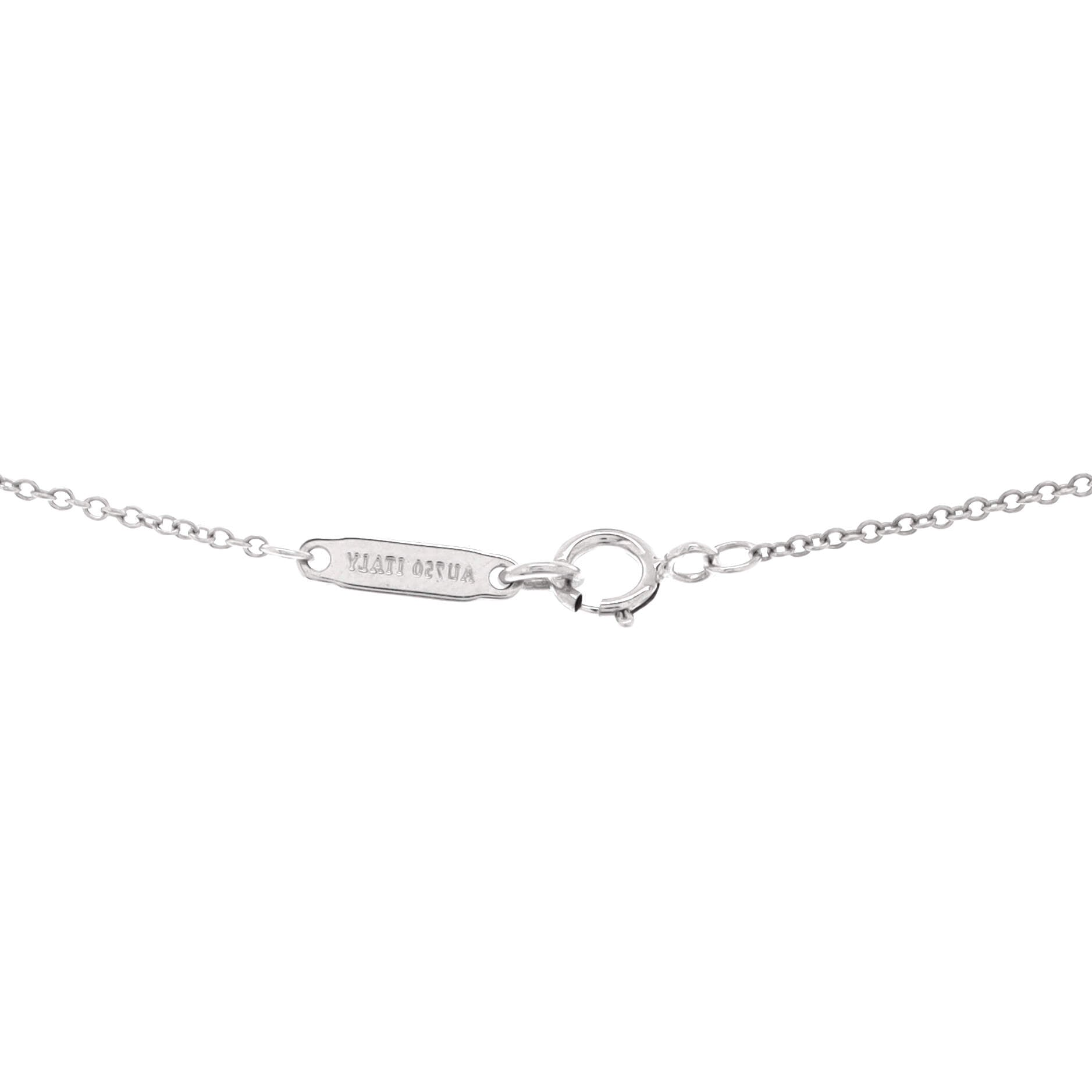 Metro Open Heart Pendant Necklace 18K White Gold and Diamonds Mini