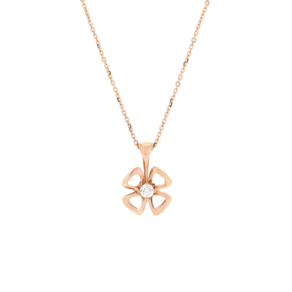 Fiorever Pendant Necklace 18K Rose Gold and Diamond