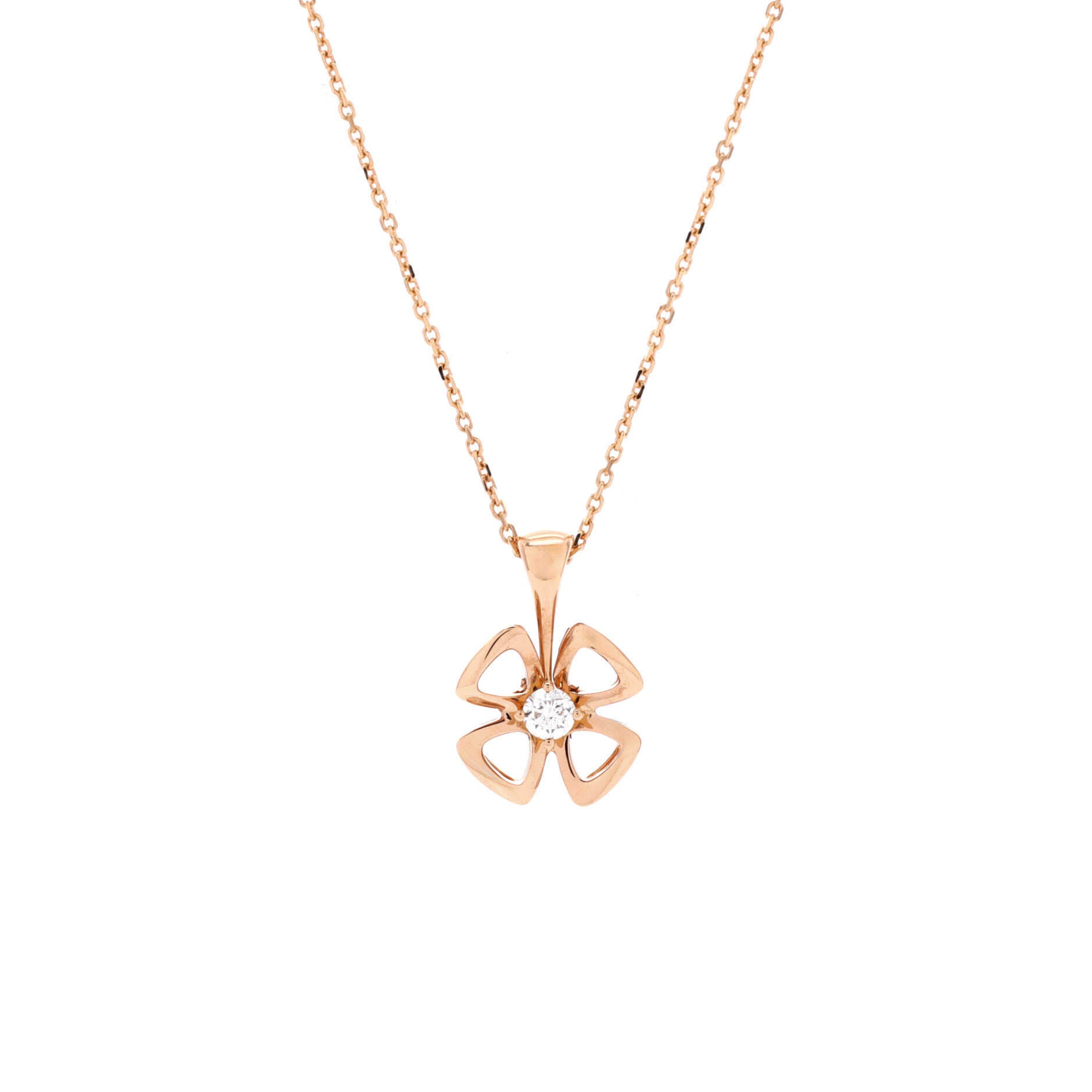 Fiorever Pendant Necklace 18K Rose Gold and Diamond