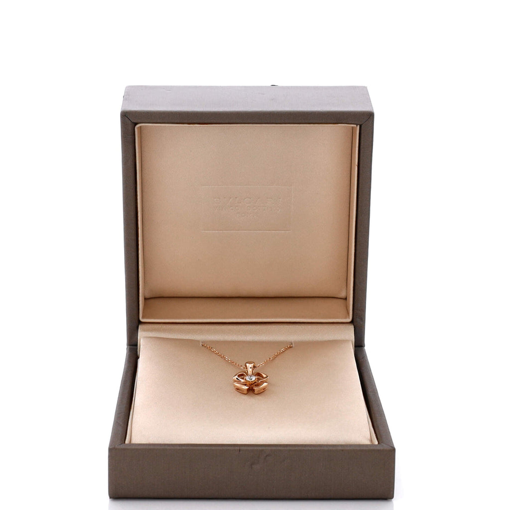 Fiorever Pendant Necklace 18K Rose Gold and Diamond
