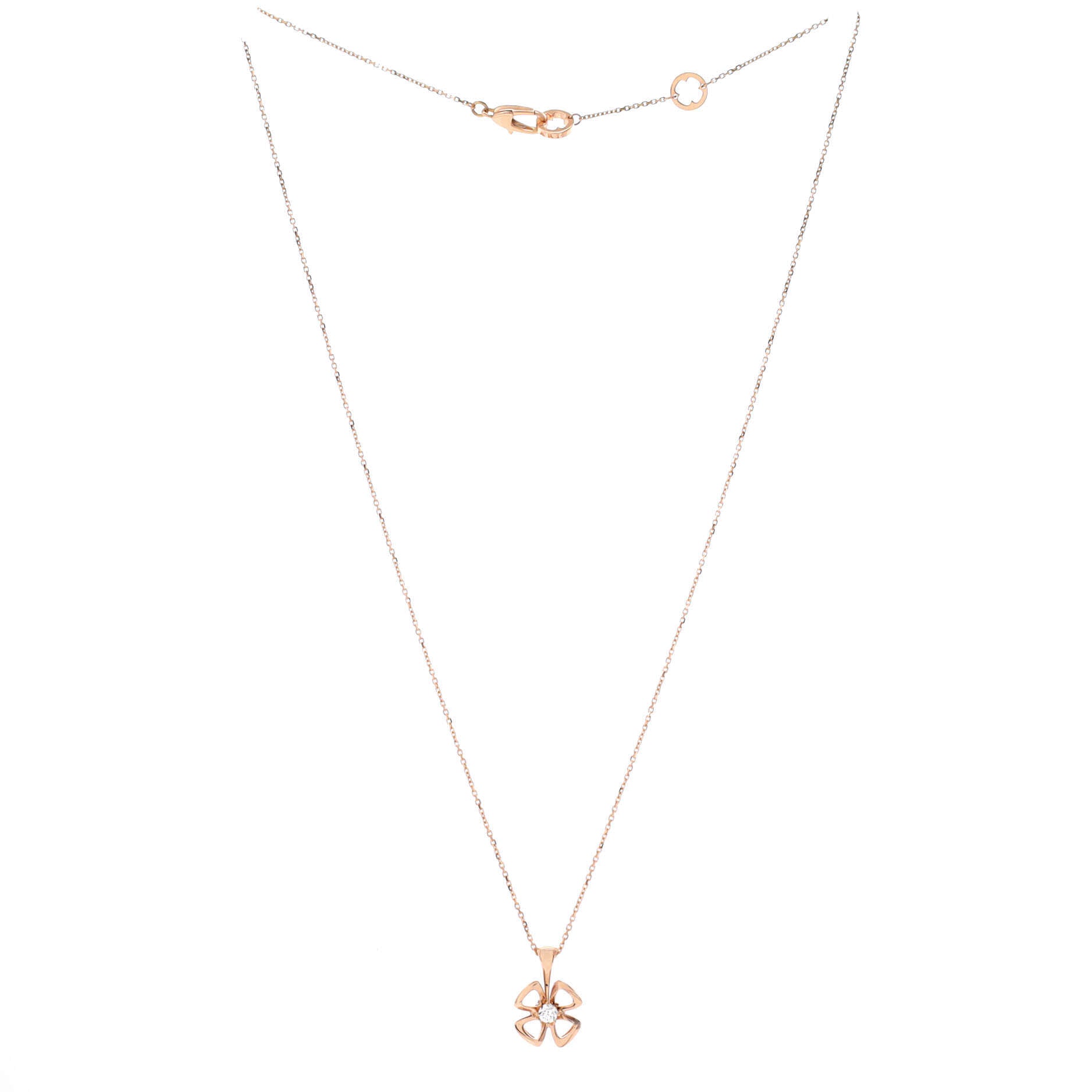 Fiorever Pendant Necklace 18K Rose Gold and Diamond