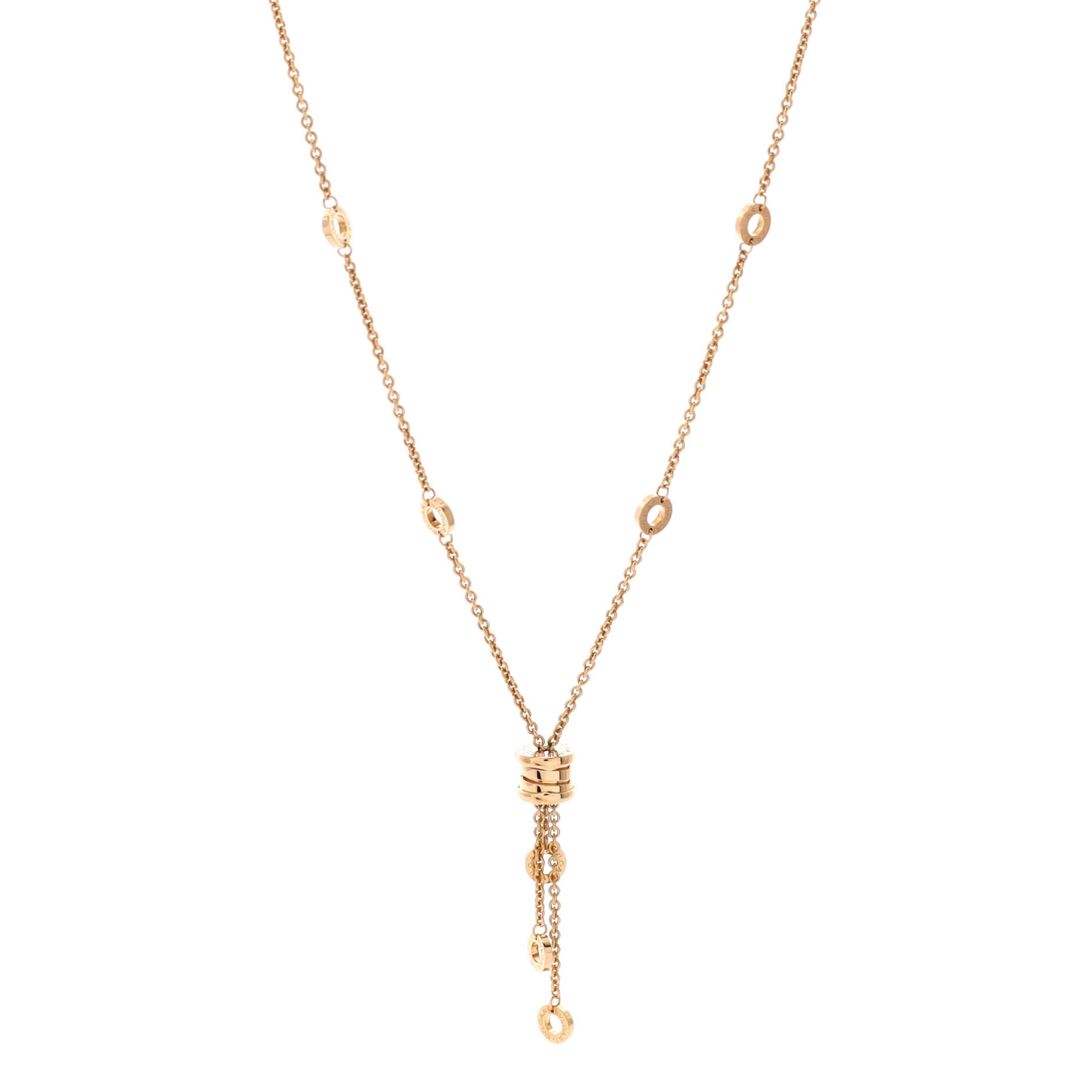 B.Zero1 3 Charm Necklace 18K Yellow Gold
