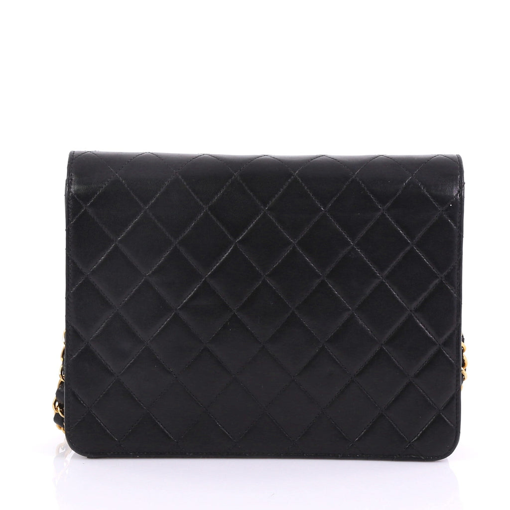 Vintage Clutch with Chain Quilted Leather Small