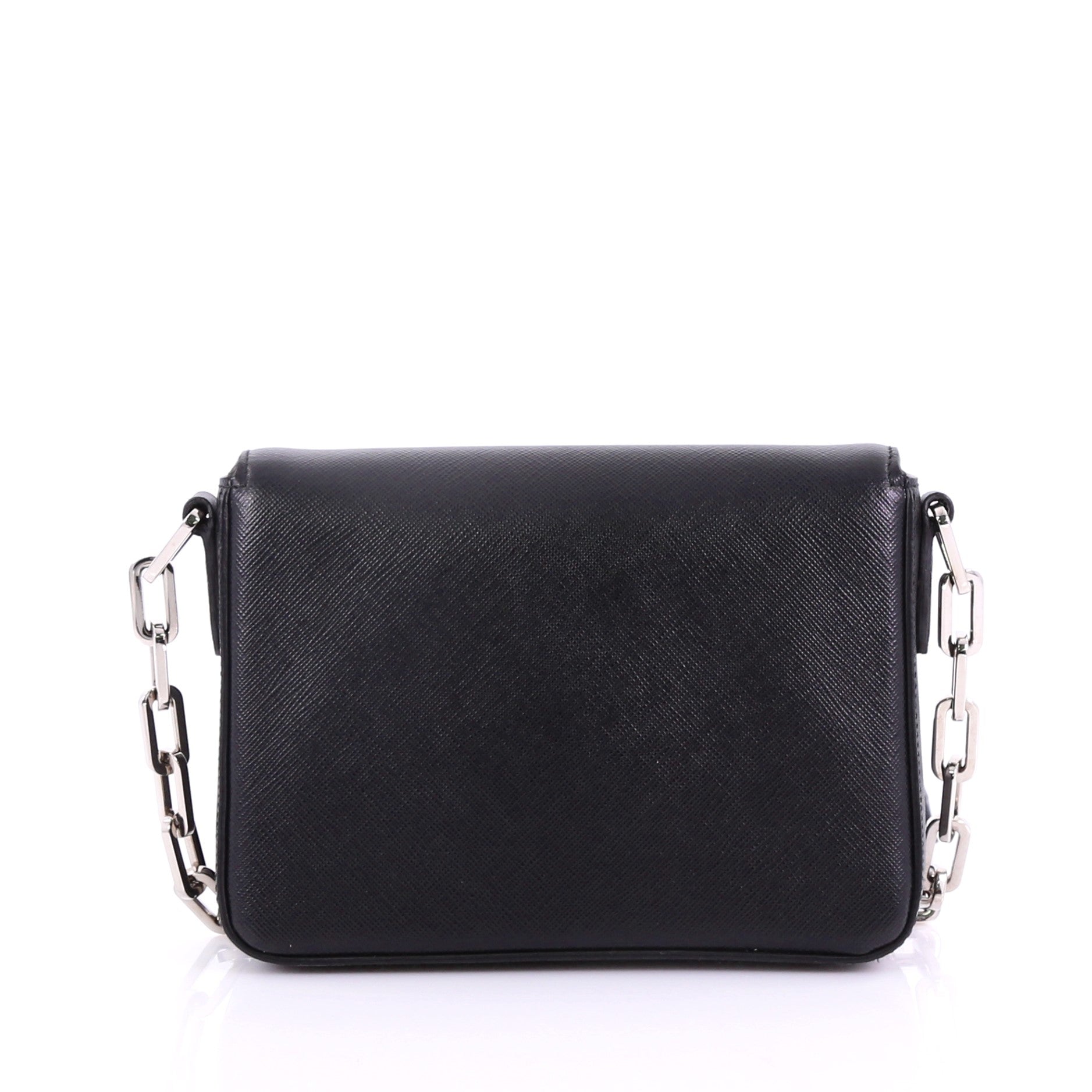 Turnlock Flap Chain Bag Saffiano Leather Mini