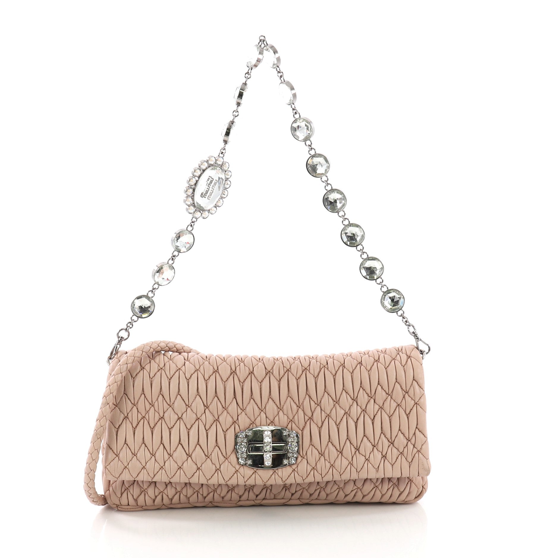 Crystal Clutch Matelasse Leather Medium