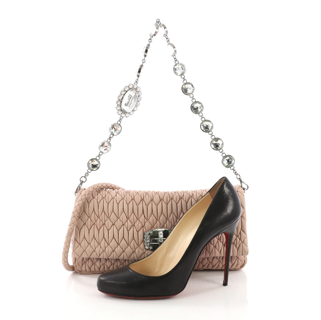 Crystal Clutch Matelasse Leather Medium