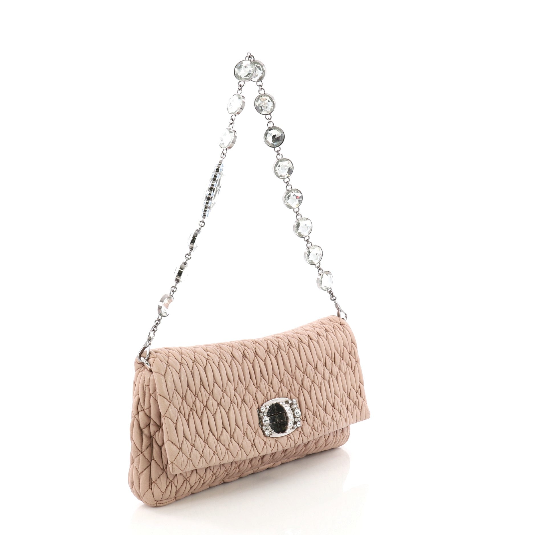 Crystal Clutch Matelasse Leather Medium