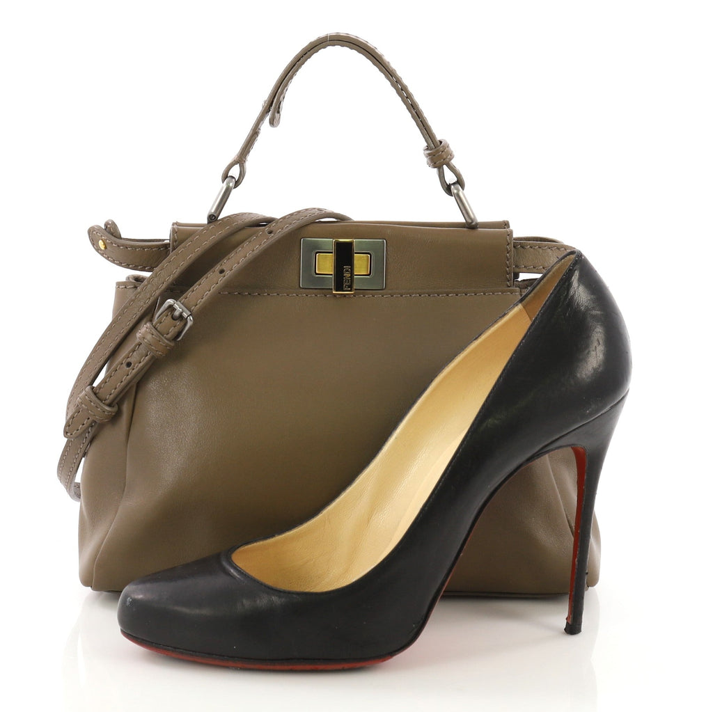 Peekaboo Handbag Leather with Beaded Interior Mini
