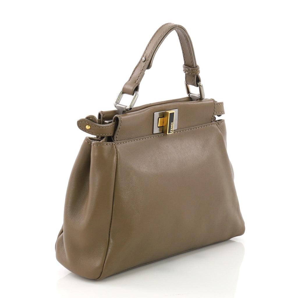 Peekaboo Handbag Leather with Beaded Interior Mini
