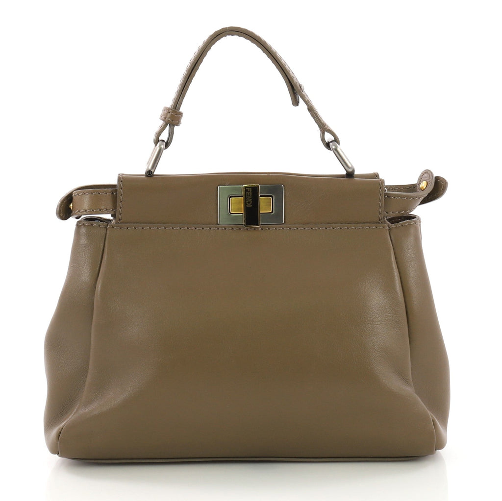 Peekaboo Handbag Leather with Beaded Interior Mini