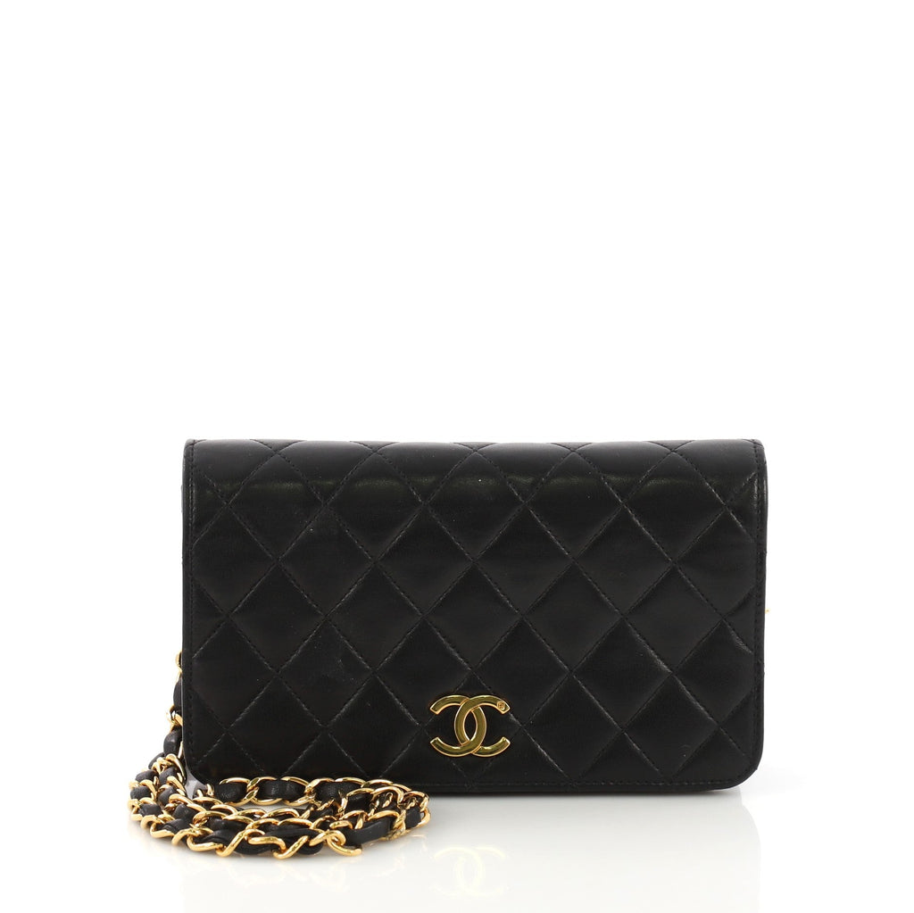 Vintage 3 Way Full Flap Bag Quilted Lambskin Mini