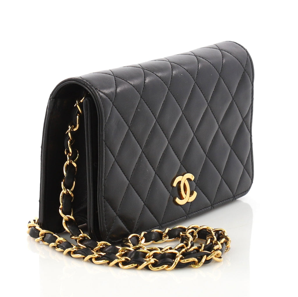 Vintage 3 Way Full Flap Bag Quilted Lambskin Mini