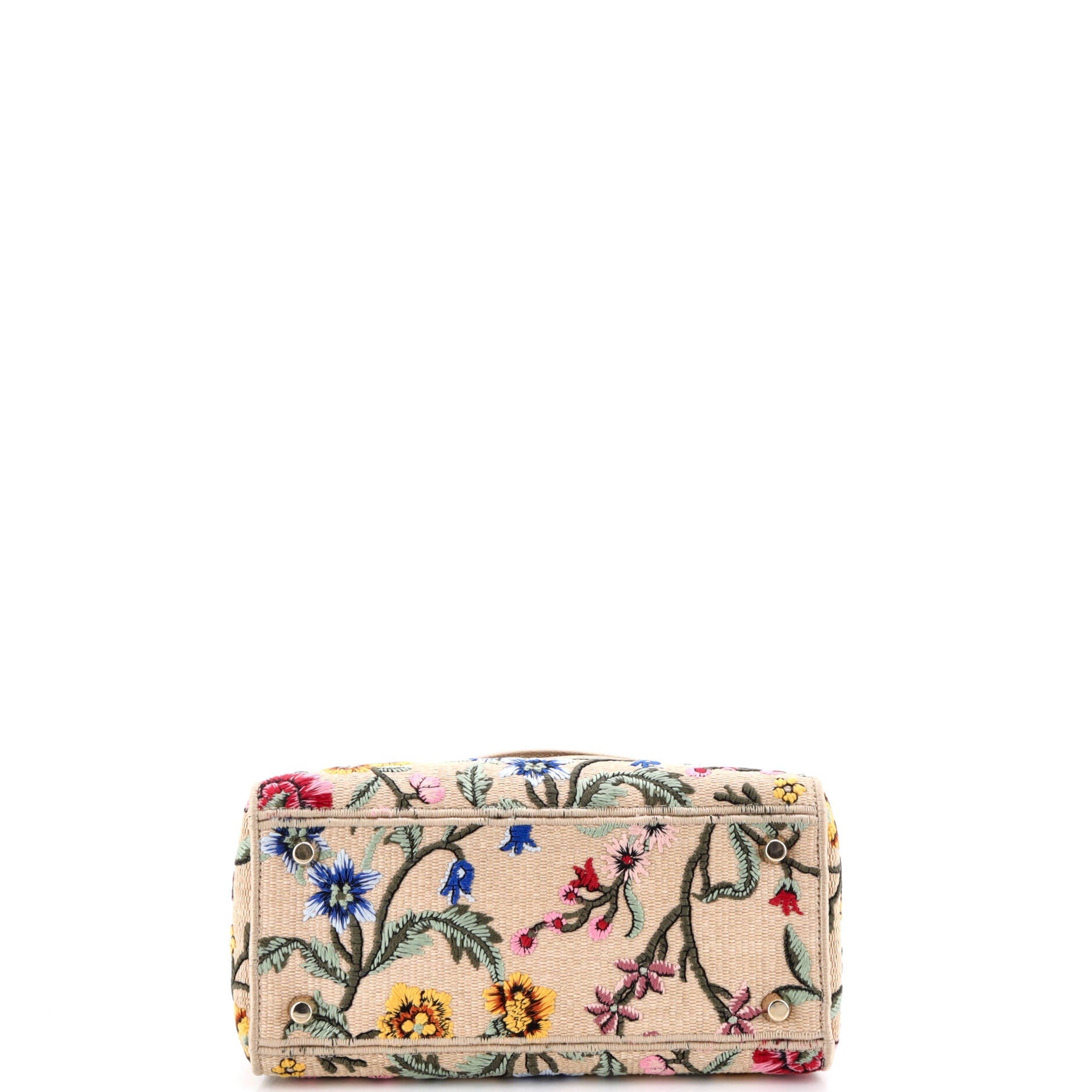 Lady D-Lite Bag Embroidered Raffia Medium