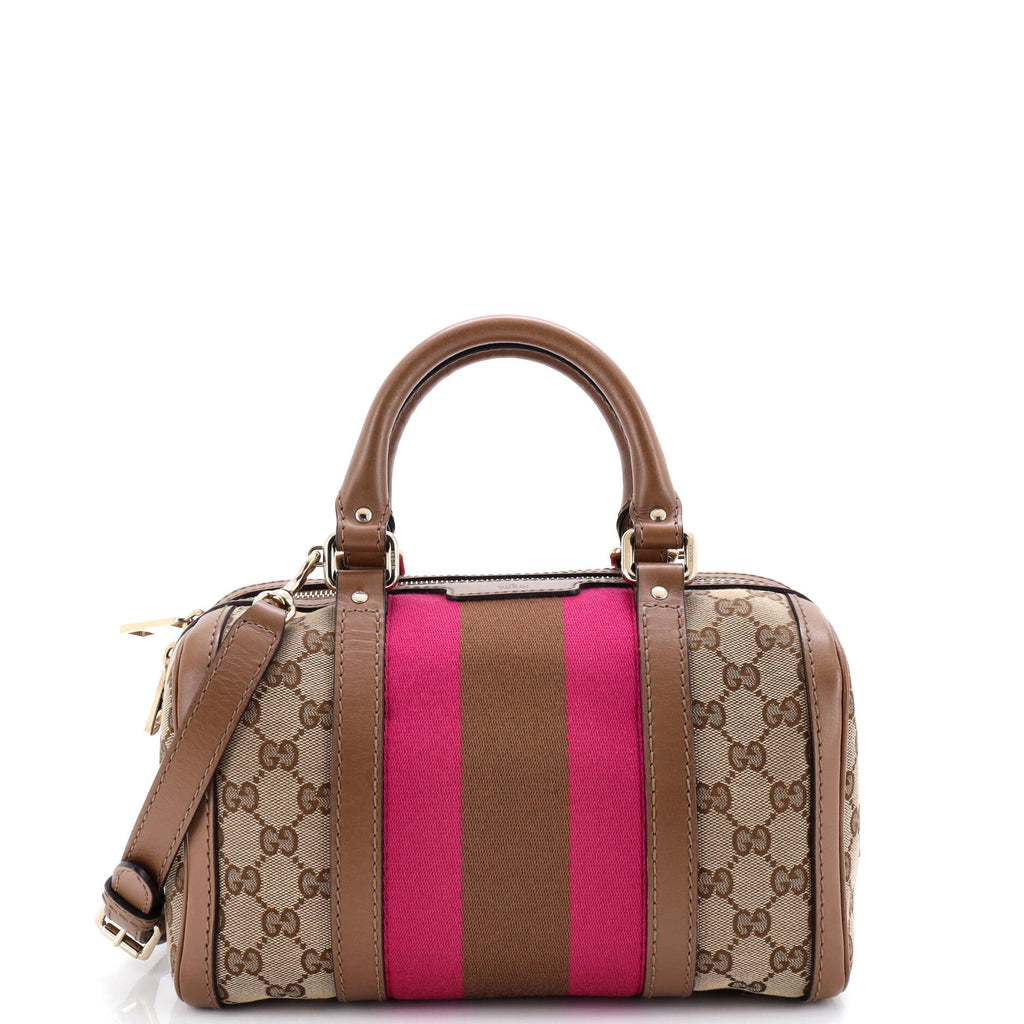 Vintage Web Boston Bag GG Canvas Small