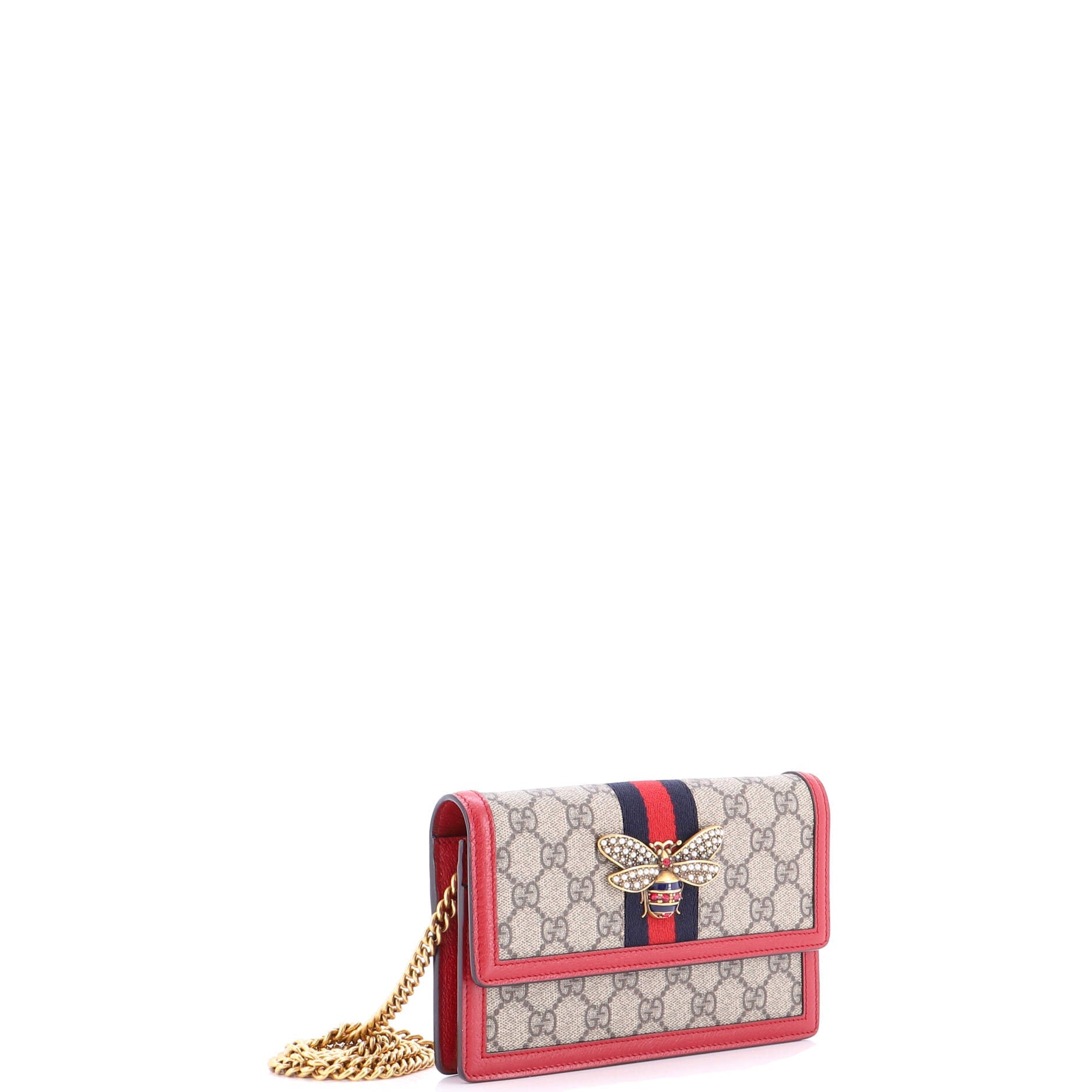 Queen Margaret Chain Wallet GG Coated Canvas Mini