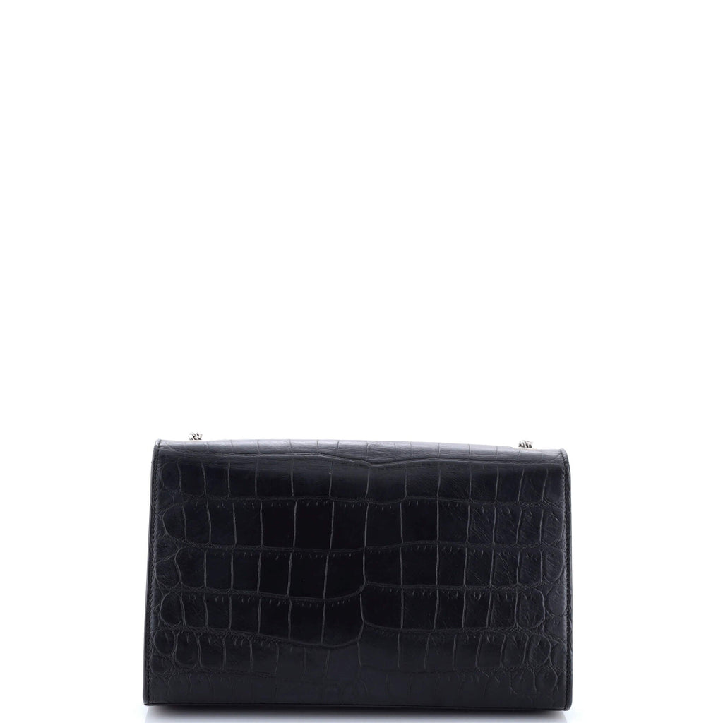 Classic Monogram Tassel Crossbody Bag Crocodile Embossed Leather Medium