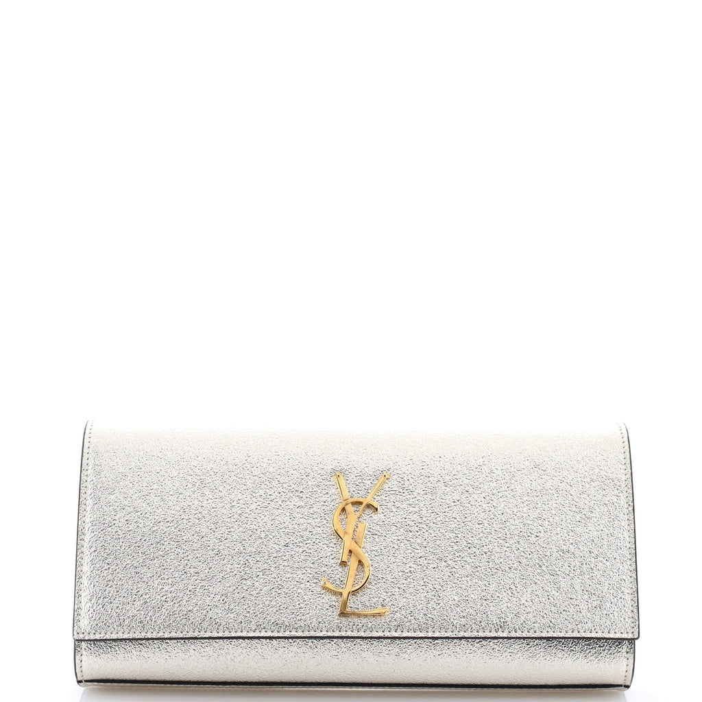 Classic Monogram Clutch Metallic Calfskin Long