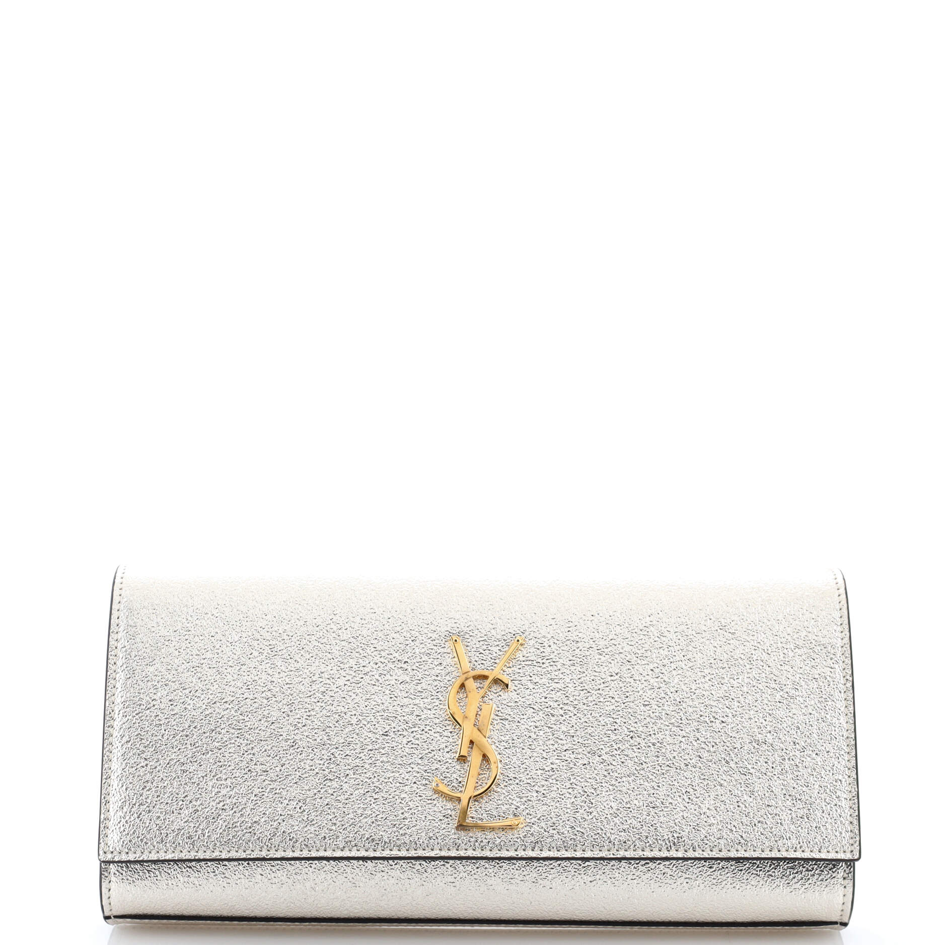 Classic Monogram Clutch Metallic Calfskin Long