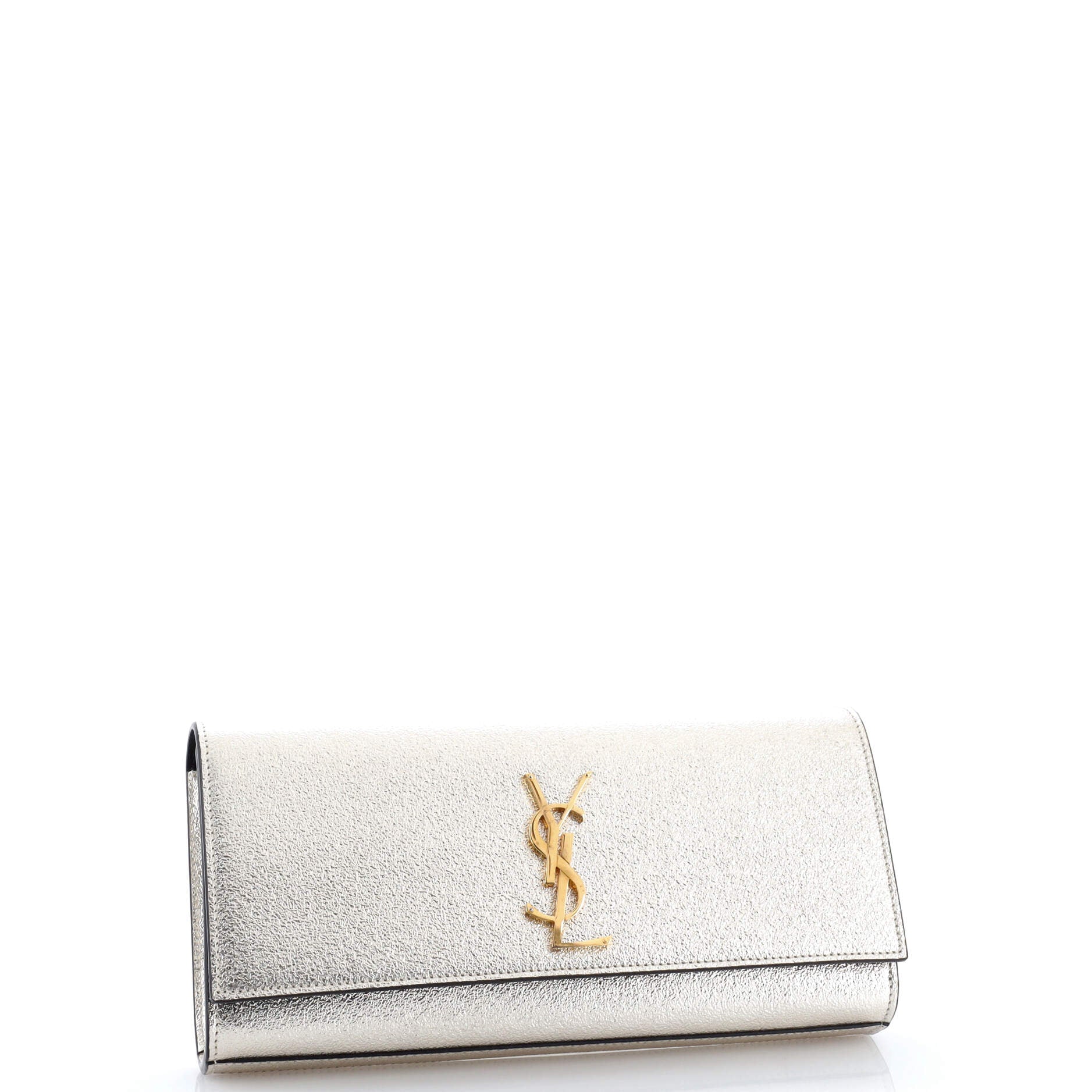 Classic Monogram Clutch Metallic Calfskin Long