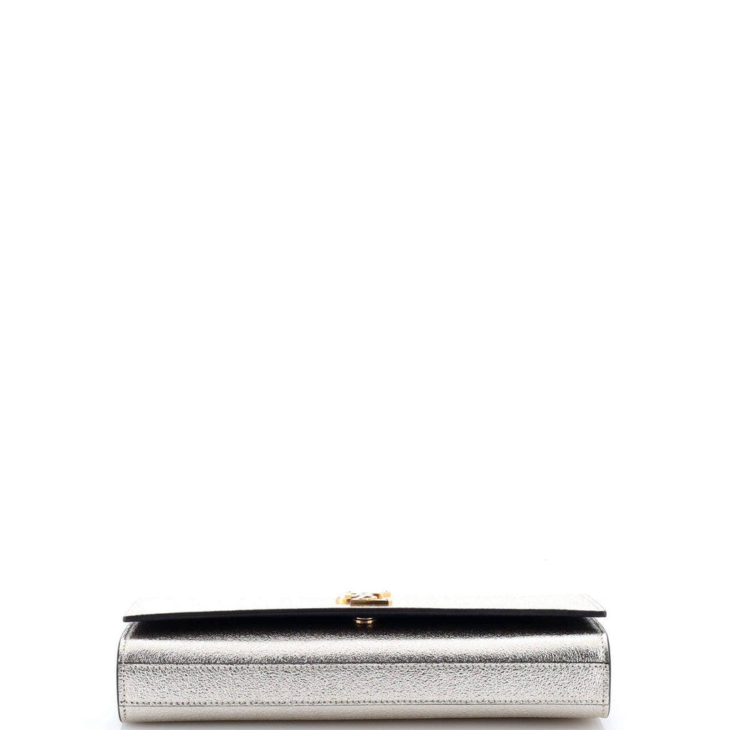 Classic Monogram Clutch Metallic Calfskin Long