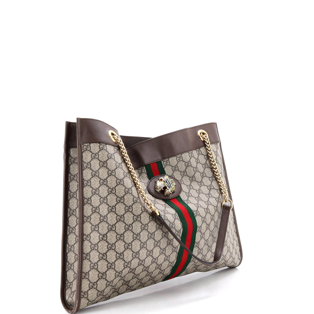 Rajah Chain Tote GG Coated Canvas Large